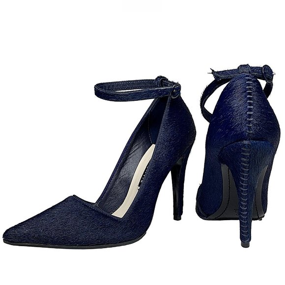 Alice + Olivia Shoes - Alice + Olivia Makayla Ankle Strap Calf Hair Pumps
